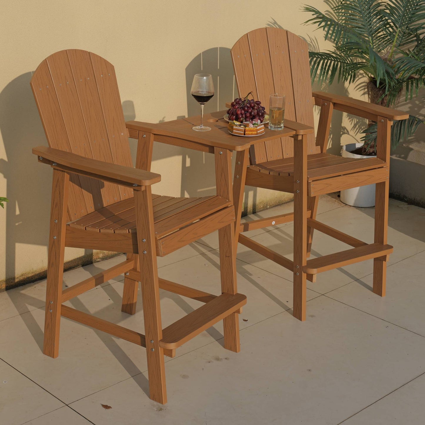 Outdoor Bar Chair Set Perfect For Patio Happy Hour Togethers & Casual