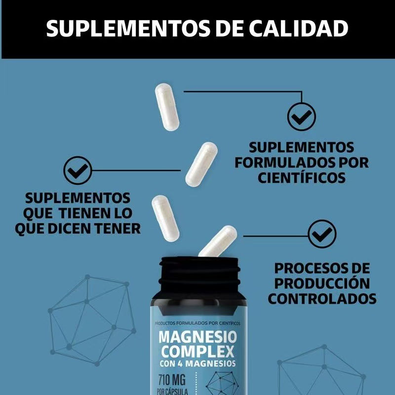 Magnesium Complex Capsules - Supports Daily Wellness with Magnesium Citrate & Glycinate - 60 Tablets
