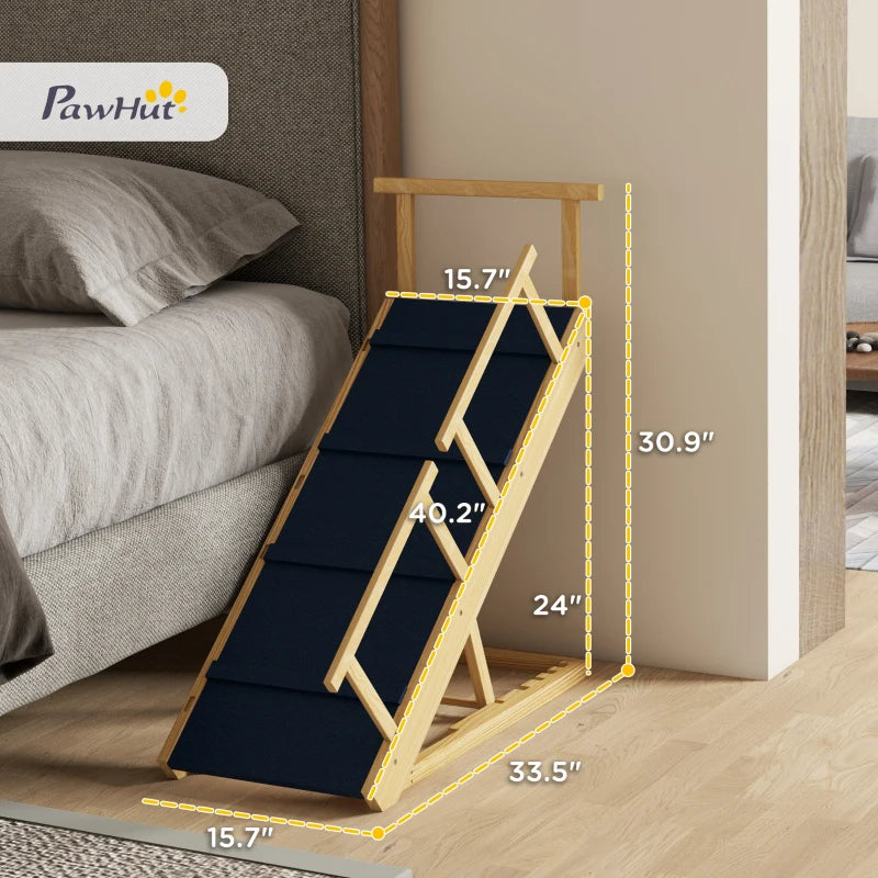 Dog Ramp with Removable Guardrails - Wooden Pet Accessibility Aid