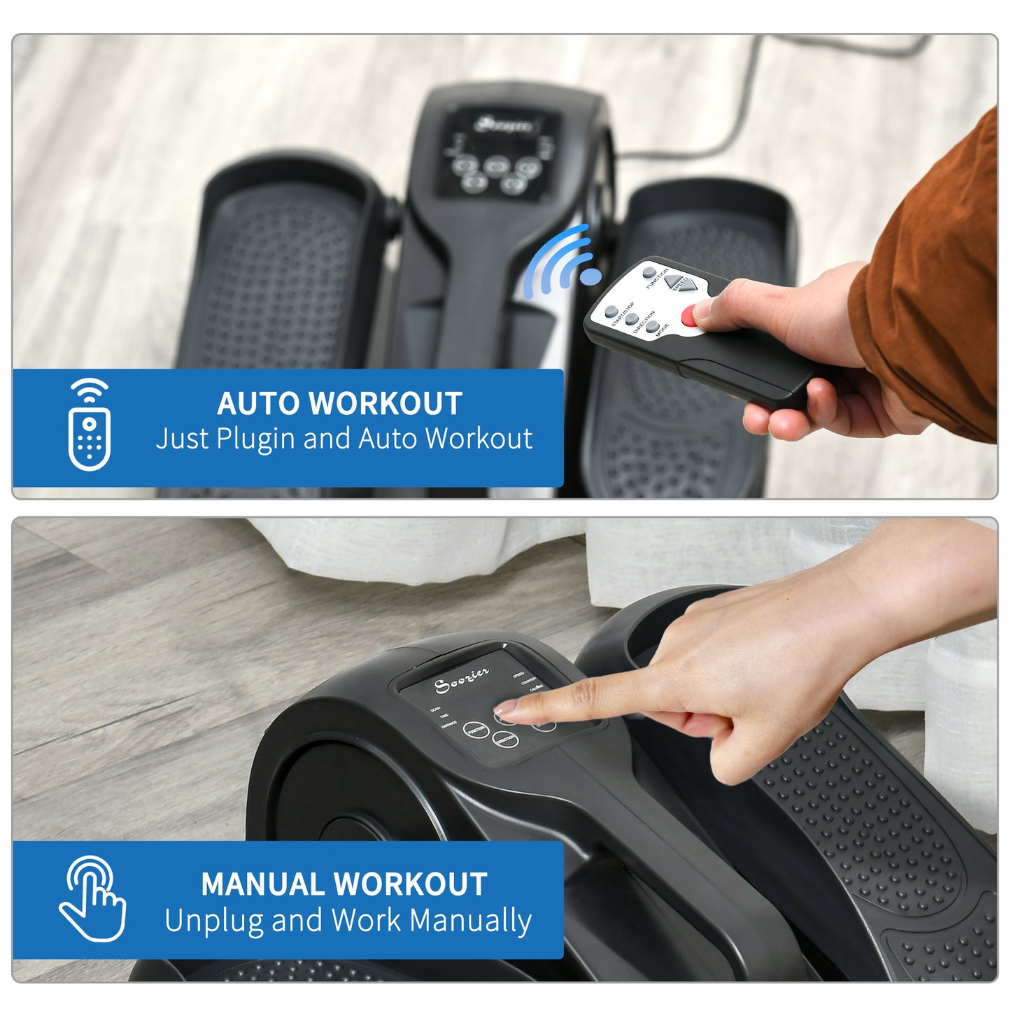 Under Desk Elliptical Machine with LCD Display & Remote Control