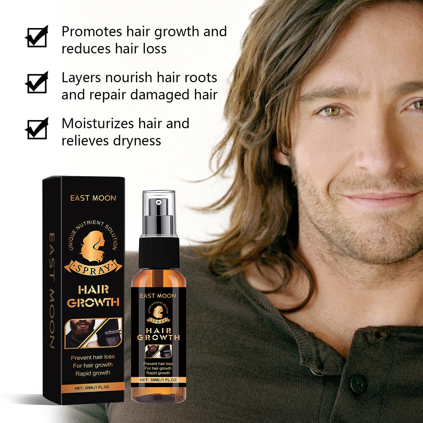 Hair Growth Spray with Jojoba Oil & Coffee Extract for Thicker Hair
