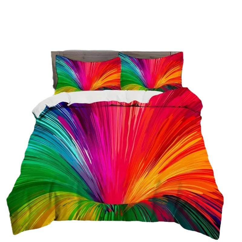 Digital Printing Down Quilt Cover Set Modern Comfort 3pcs Multiple Sizes