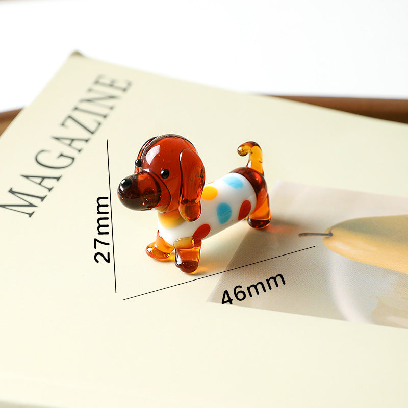 Decorative Glass Pet Figurine for Living Room - Modern Animal Ornament