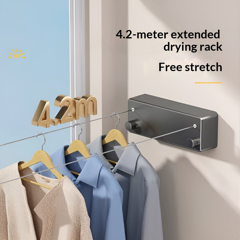 Retractable Clothesline No-Drill Bathroom Drying Rack Modern Minimalist