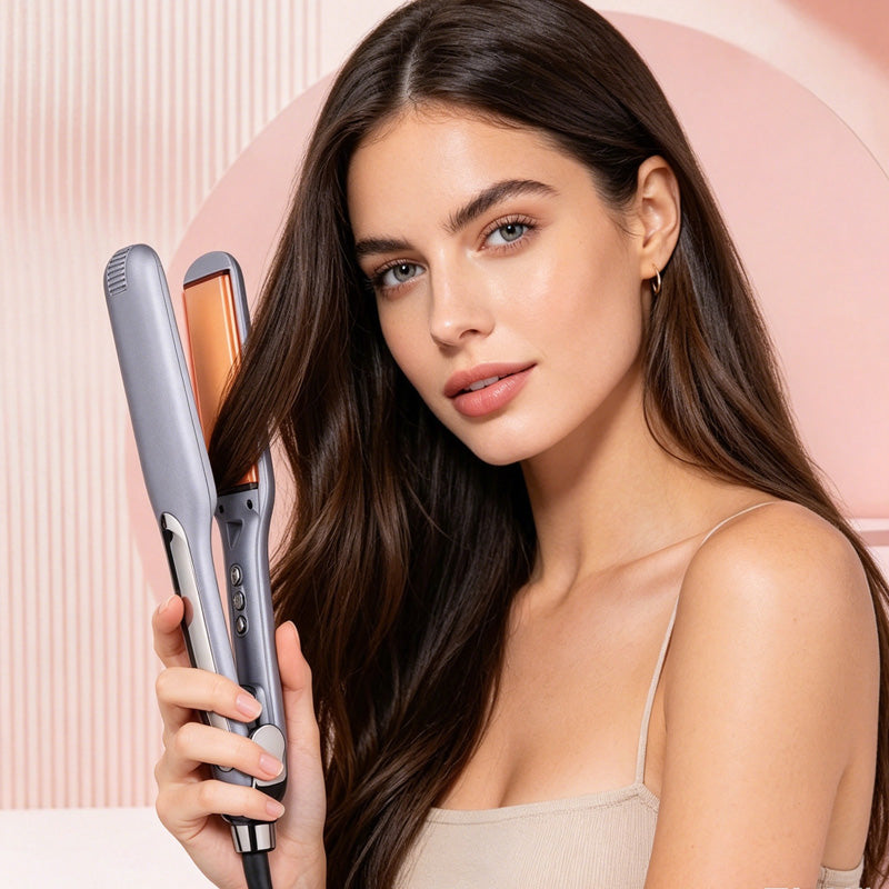 Professional Ceramic Hair Straightener - LCD Display & Ionic Frizz Control