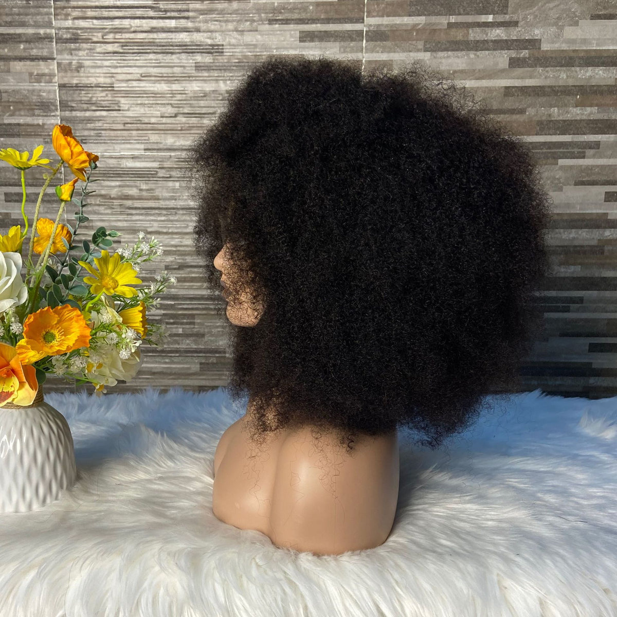 Front Lace Real Explosion Wig - Afro Kinky Curly Synthetic Hair for Ladies