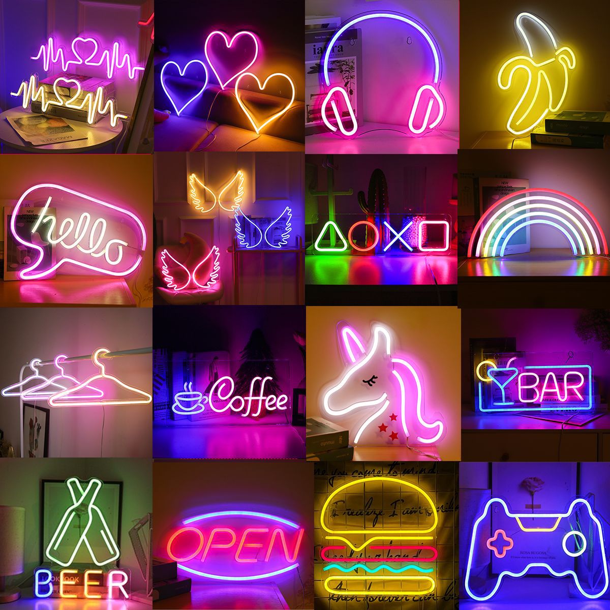 LED Neon Backboard Lamp Decorative Lighting for Room & Party