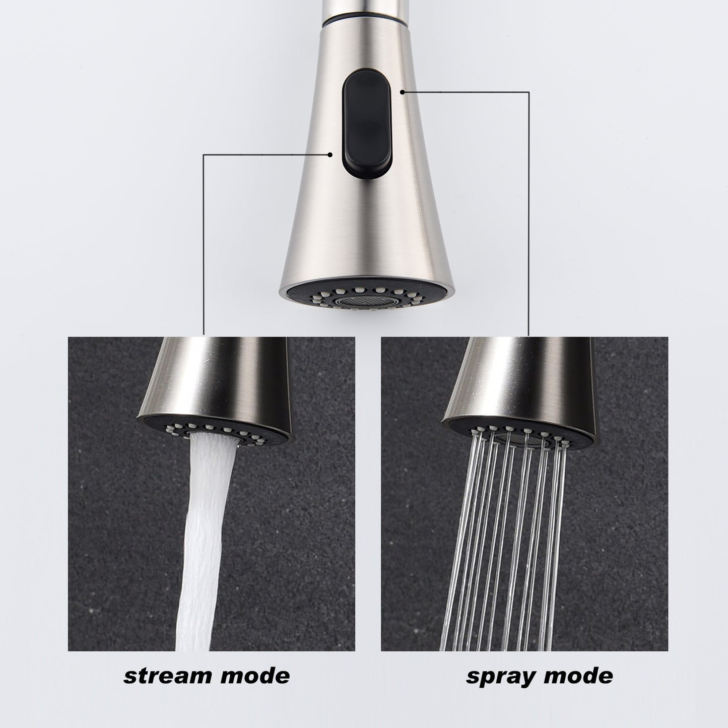 Kitchen Faucet with Pull-Out Spray - Brushed Nickel