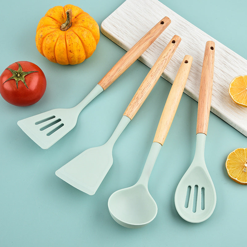 Silicone Cooking Utensil Set Food Grade Kitchen Storage Tools - Multiple Colors