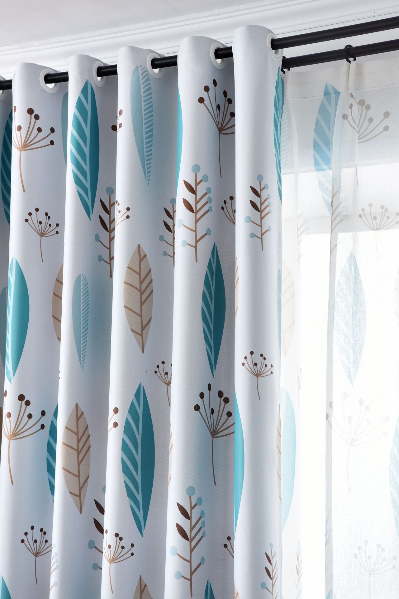 Nordic Style Leaf-Shading Curtain for Bedroom & Living Room - Modern Home Textile