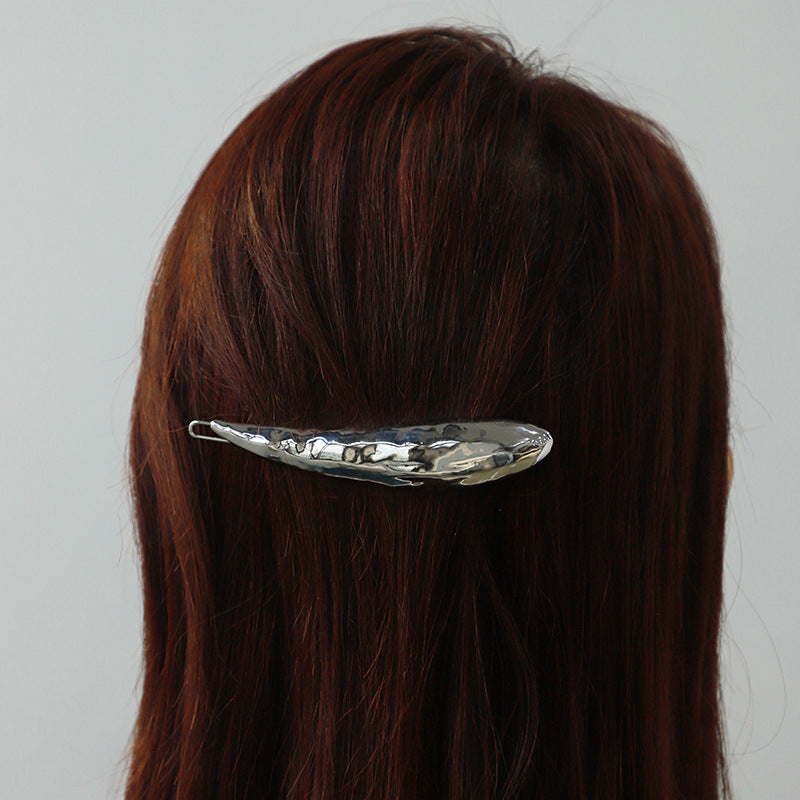 Geometric Metal Hairpin with Lava Pattern for Women - European Style Hair Accessory