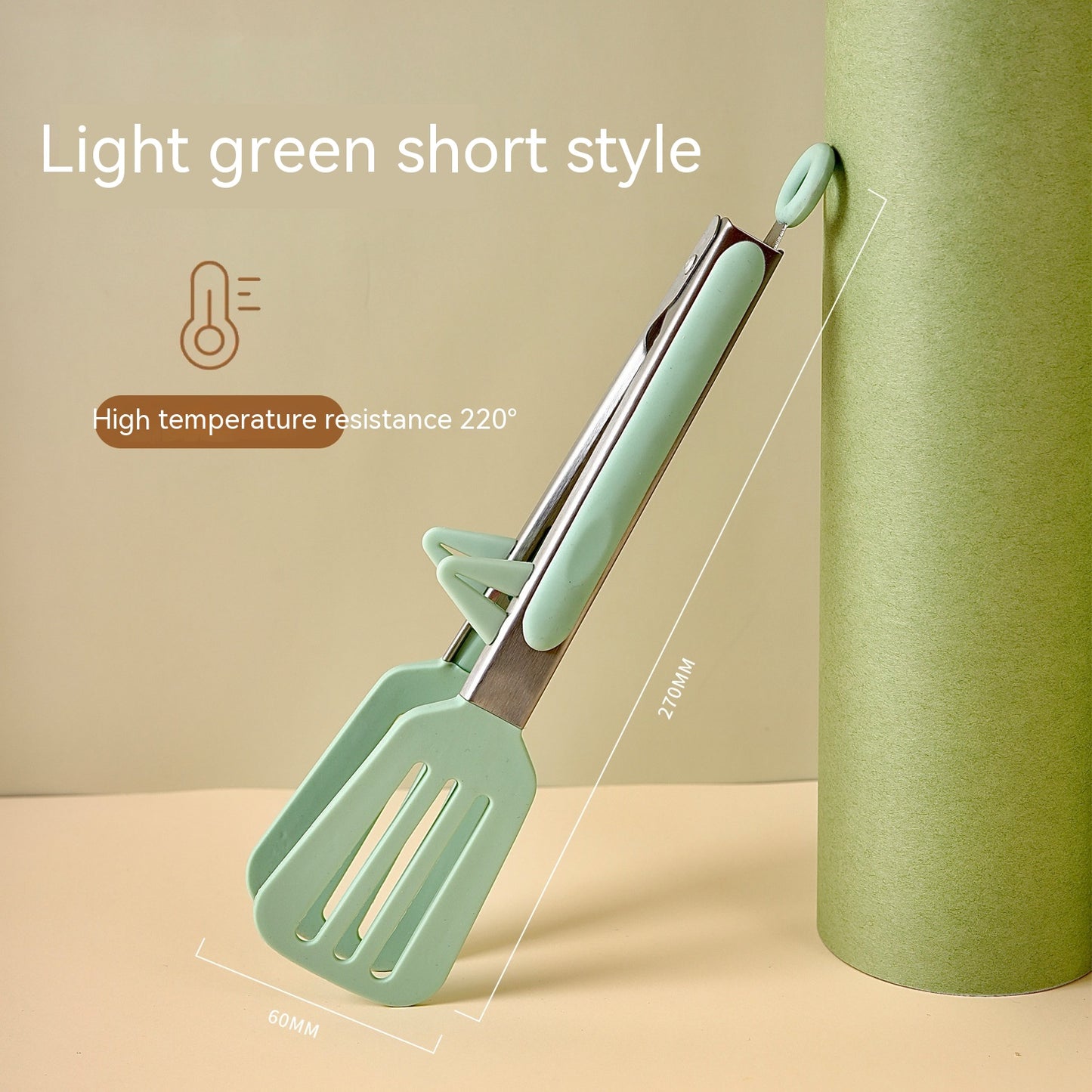 Outdoor BBQ Clamp Silicone Food Tongs - Stainless Steel Grill Clip, 9-12 Inch