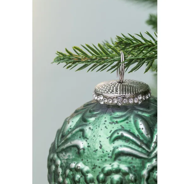 Christmas Ball Ornaments Set - 6 Glass Decorative Hanging Balls