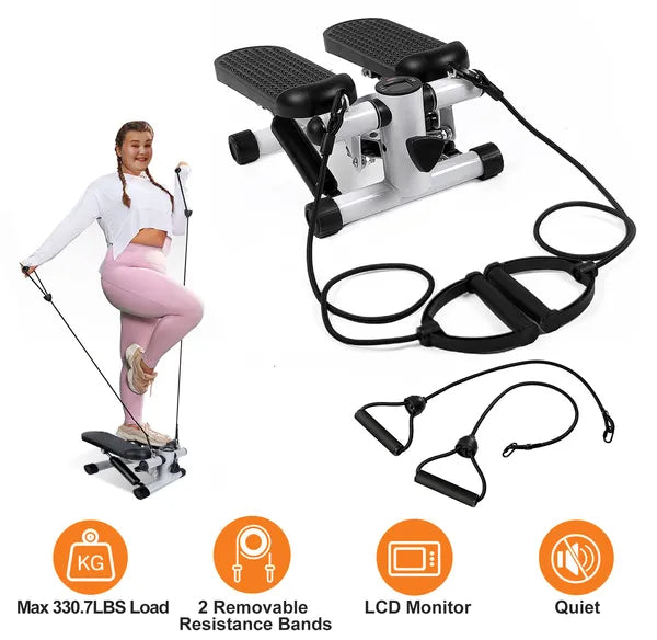 Mini Stair Stepper with Resistance Bands - 330.7lbs Capacity