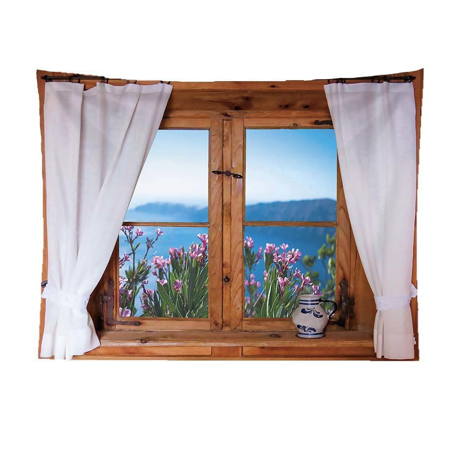 False Window Scenery Background Cloth for Home & Garden Curtains