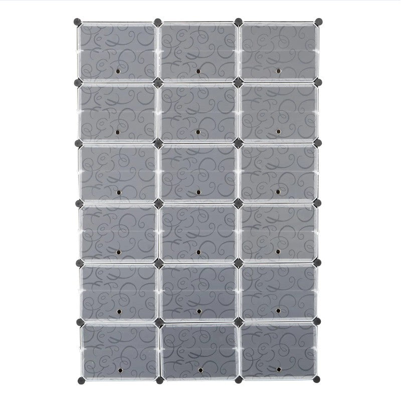 12 Layer Portable 72 Pairs Shoe Rack Storage 36 Grid Tower Cabinet
