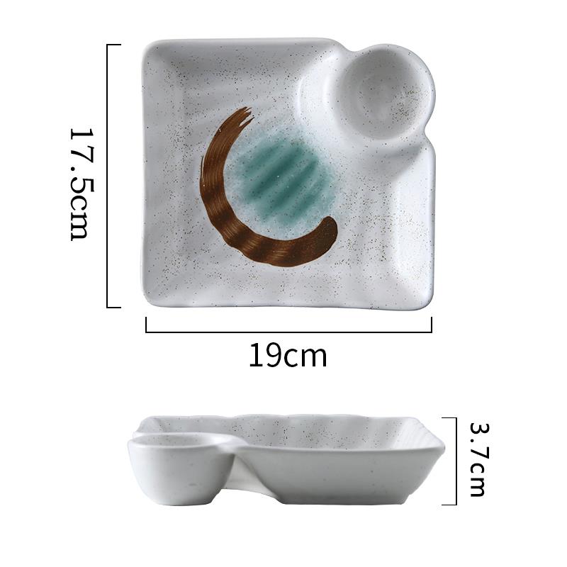 Japanese Style Ceramic Plate - Irregular Glaze Home Dinnerware
