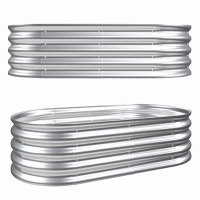4x2x1ft Galvanized Raised Garden Bed Kit - Rust-Resistant Outdoor Planter