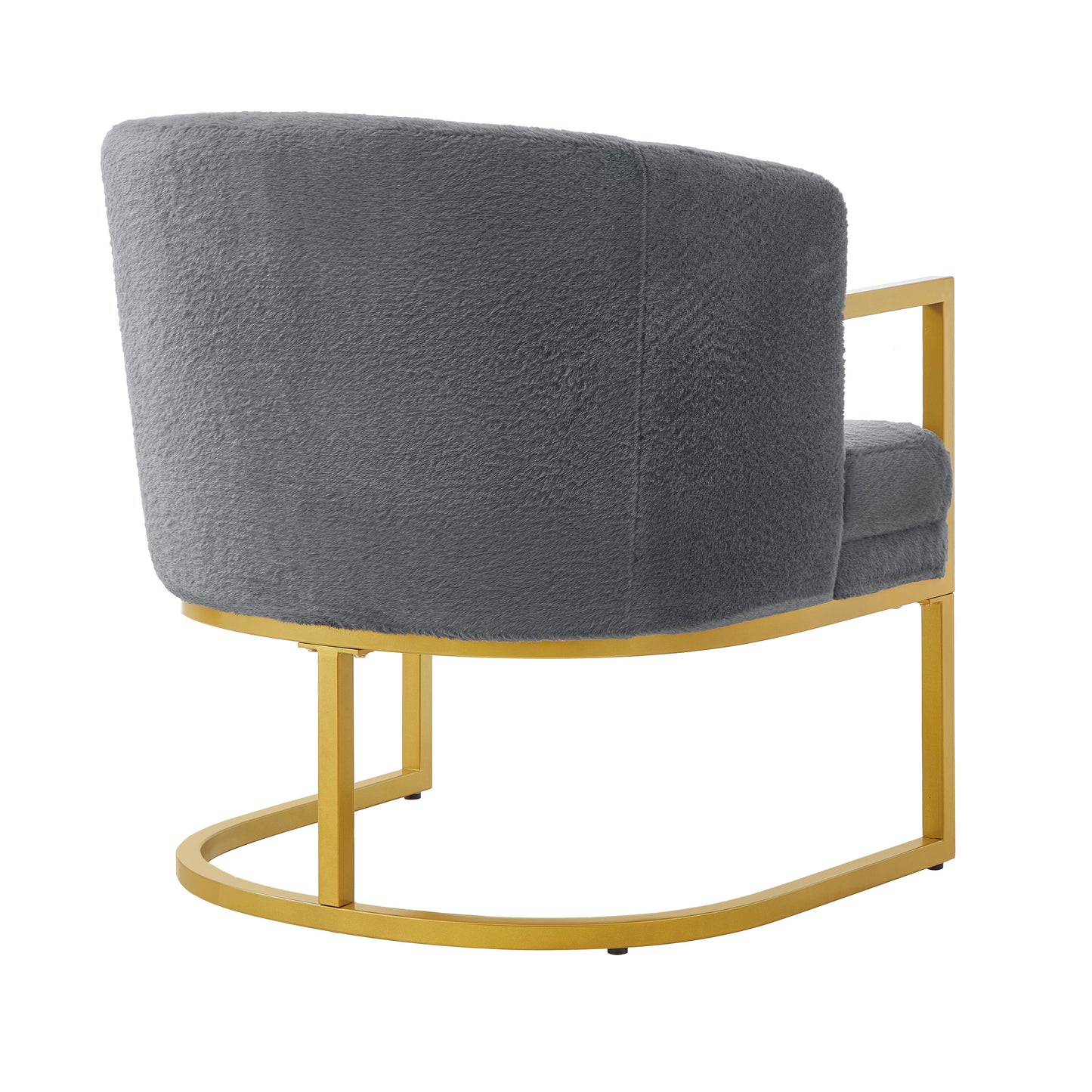 Cozy Grey Accent Chair with Gold Metal Frame - Modern Armchair