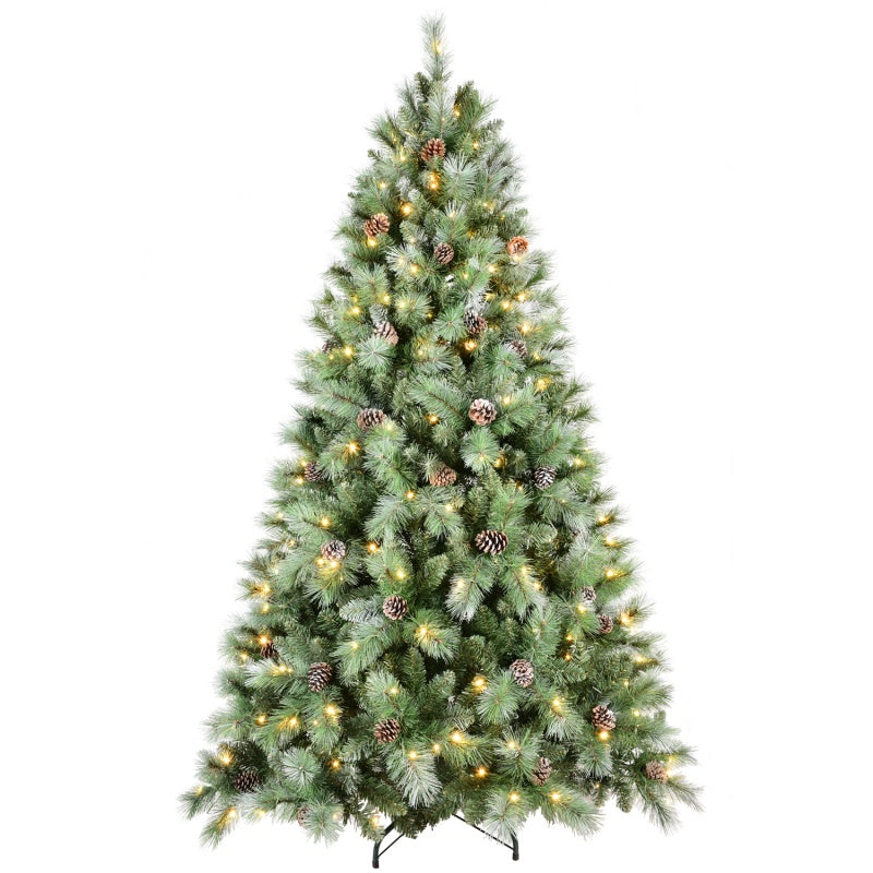 PVC Christmas Tree - Mixed Needle Design with Pine Cones