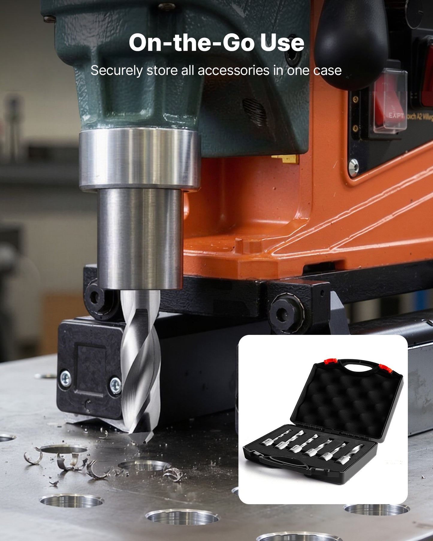 6-Piece Annular Cutter Set with 2-Inch Depth for Metal Drilling - Black