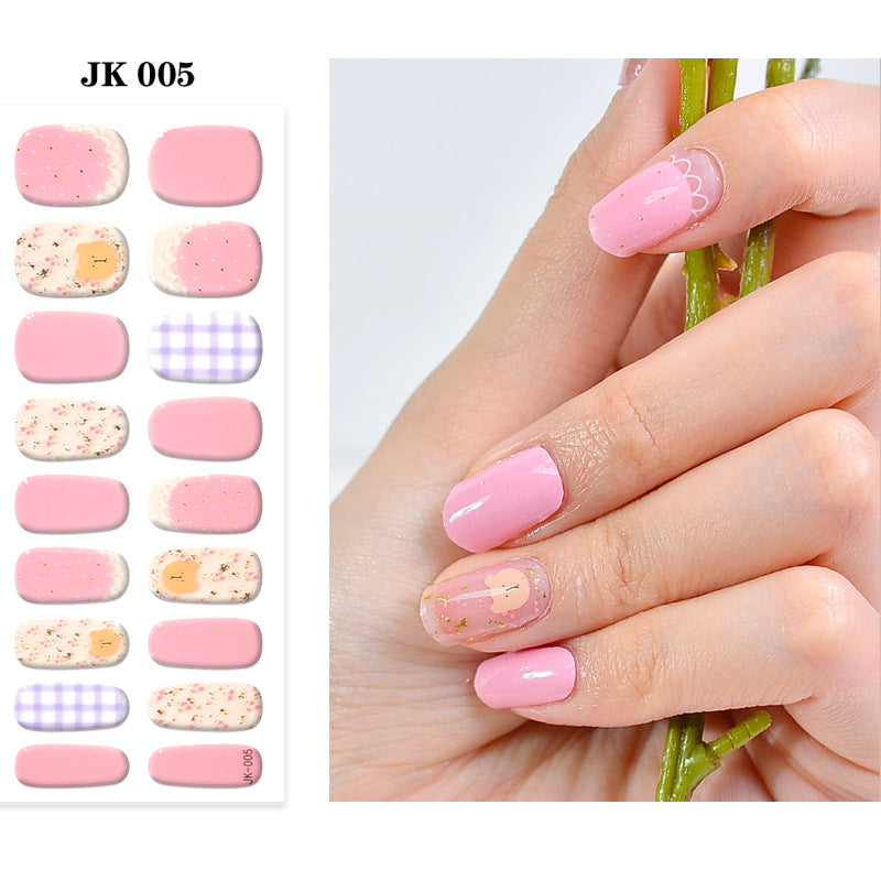 Waterproof Nail Sticker Set - Durable Semi-Baked UV Gel Art for Nails