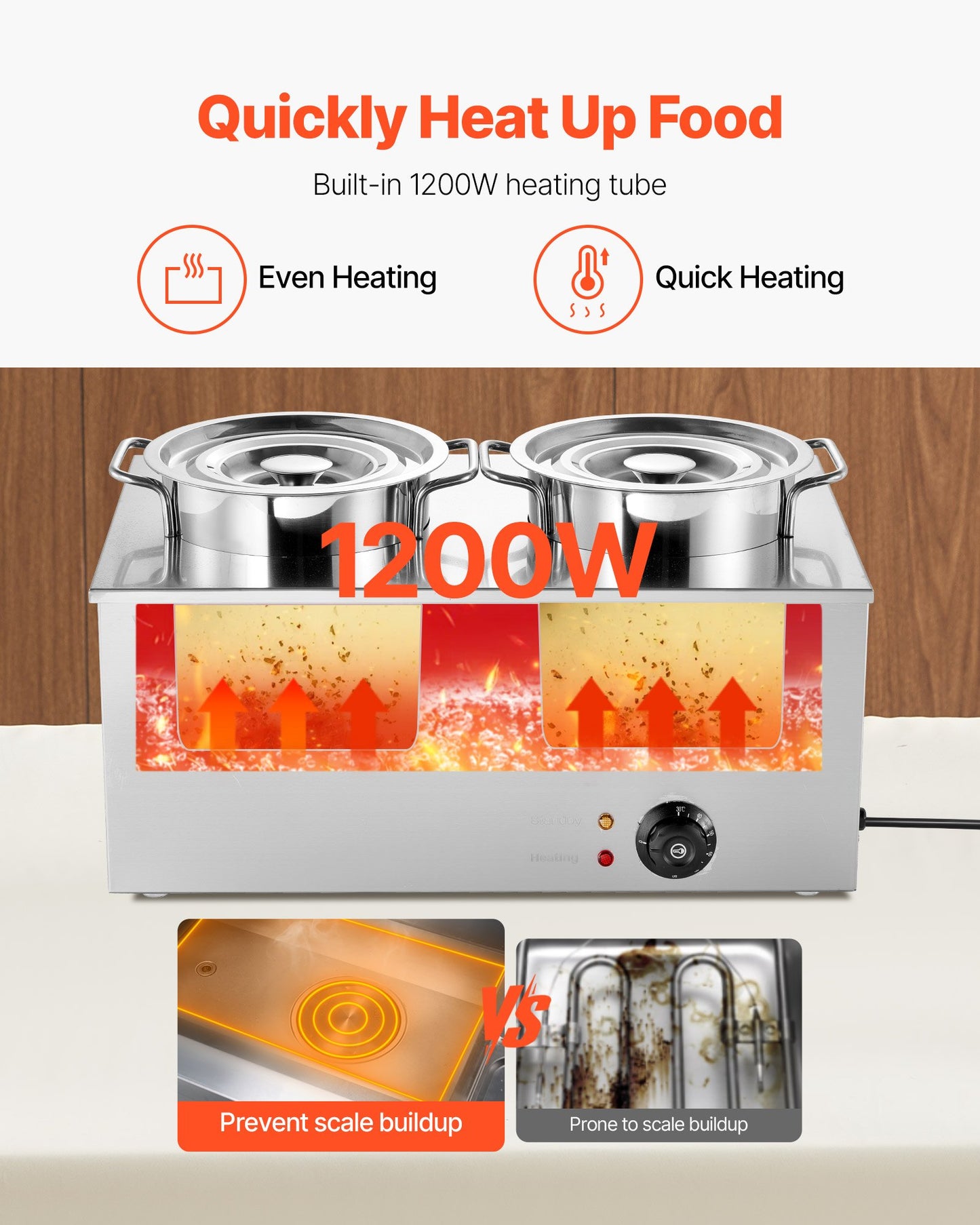 Commercial Soup Warmer Station with 2 6.34 Qt Soup Pots - Adjustable Temp Food Warmer