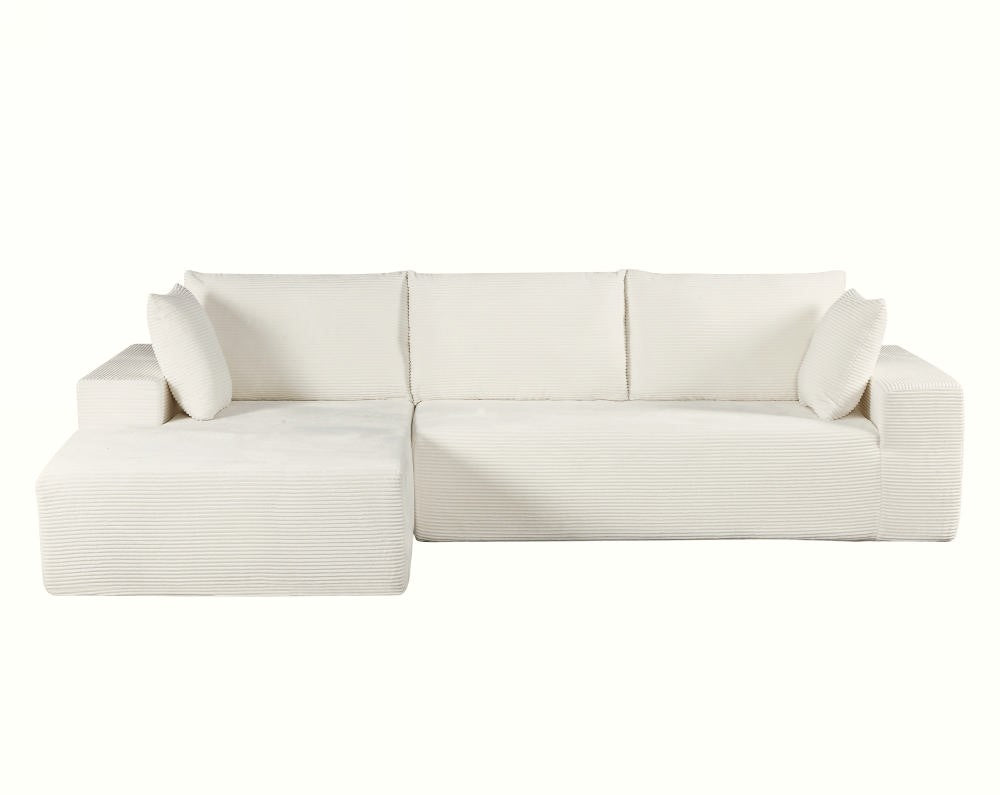 CozyForm Convertible Sectional Sofa In Soft Corduroy, Modern Comfy