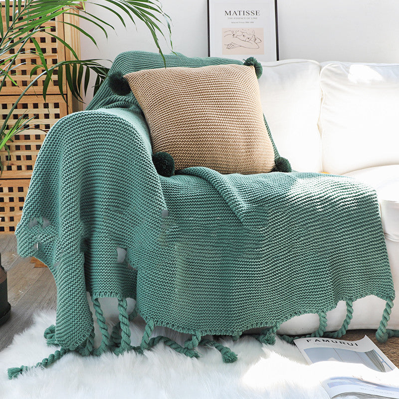 Thick Wool Knitted Sofa Blanket Nordic Style Cozy Throw 130x170cm or 130x200cm