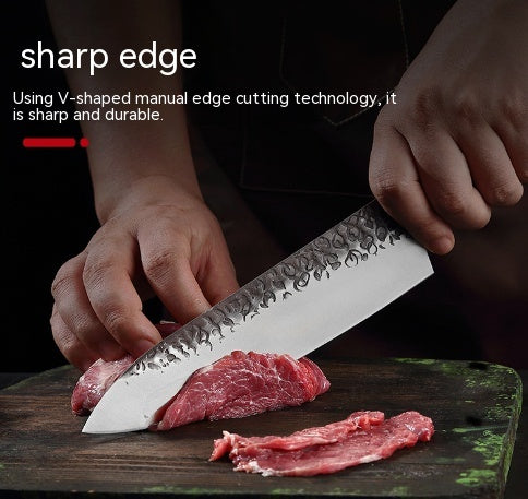 Stainless Steel Forged Hammer Pattern Kitchen Knife Set