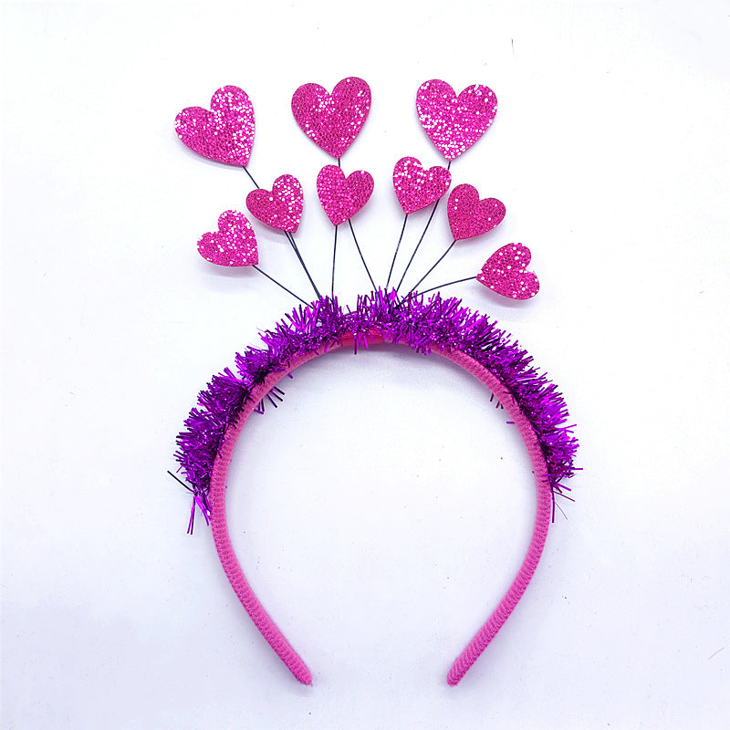 Valentine's Day Red Peach Heart Hair Headband - Handmade, Free Size