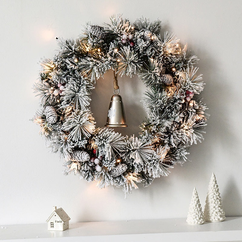 Encrypted Flocking Christmas Garland - Window Decoration for Holiday Festive Decor