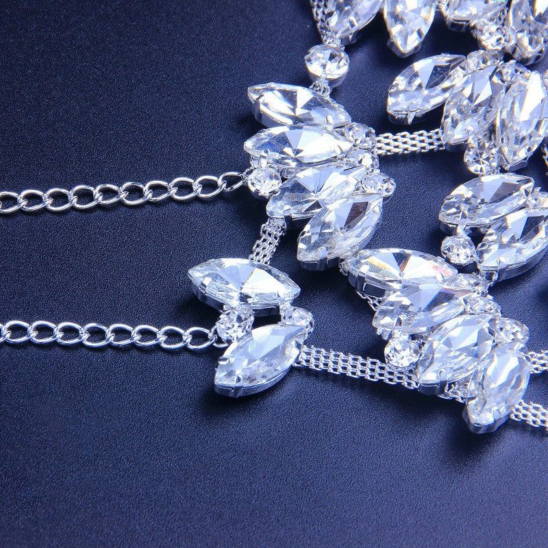 Rhinestone Fashion Mask - White