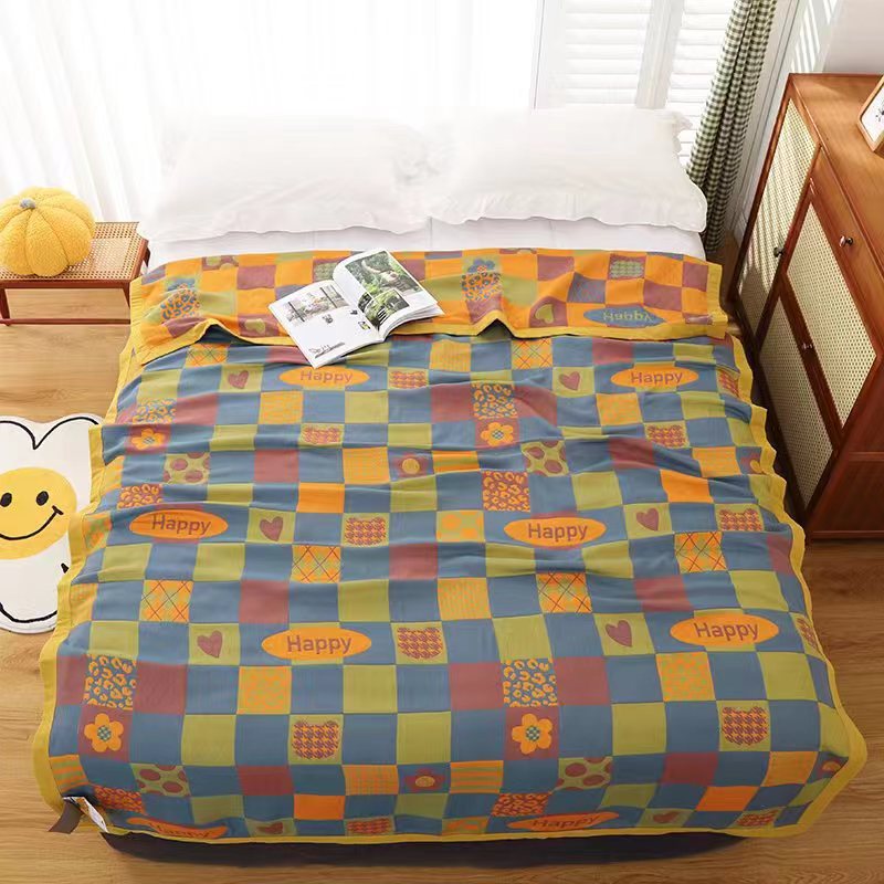 Combed Cotton Sand Gauze Towel Quilt Blanket for Home & Bedroom