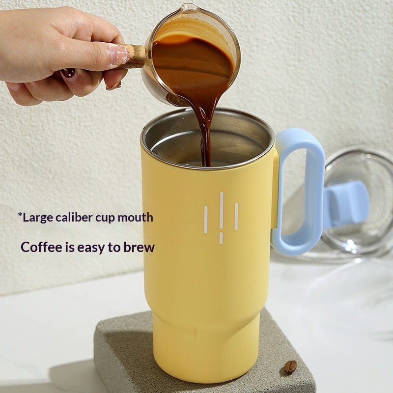 Double-Walled Stainless Steel Coffee Mug 560ml with Handle - Luxury Home Drinkware