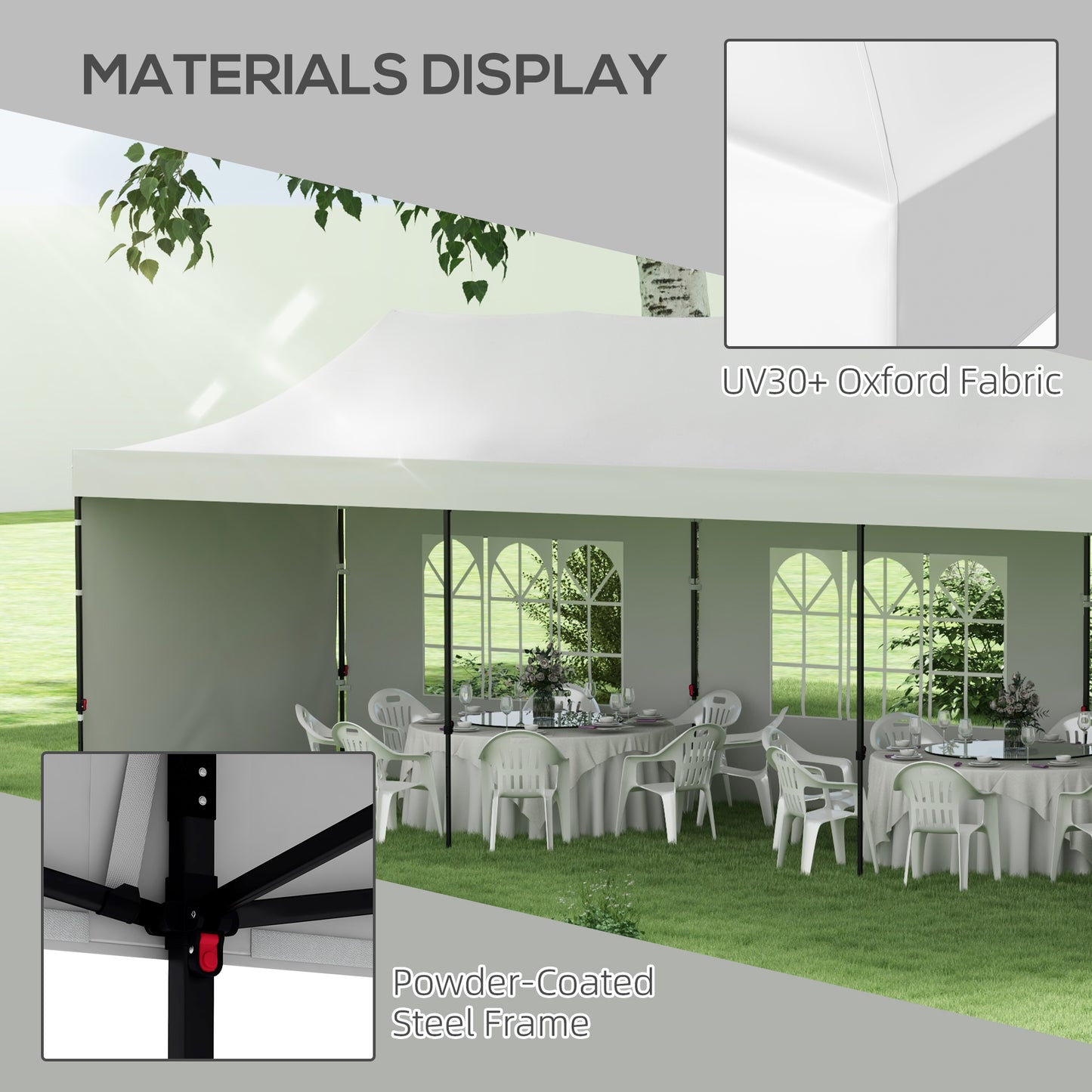 9.5x28 Pop Up Canopy Tent - Instant Height Adjustable Shade