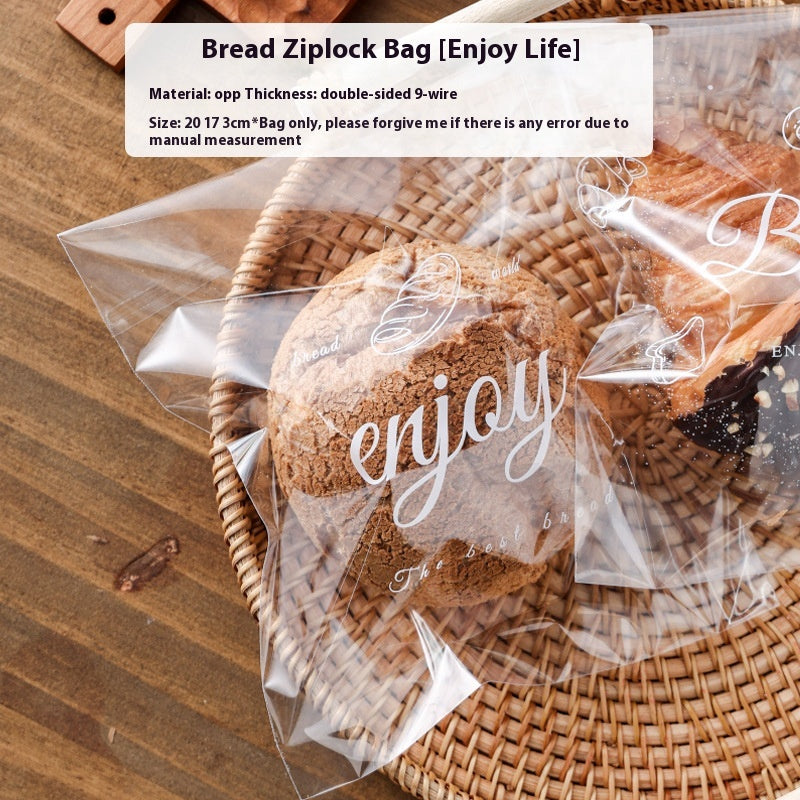 Disposable Bread & Bagel Packaging Bags Set - Transparent, Self-Sealing, 50 pcs