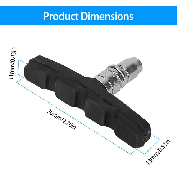 70mm V Brake Pads Set - 5 Pairs Non-Slip for Bikes