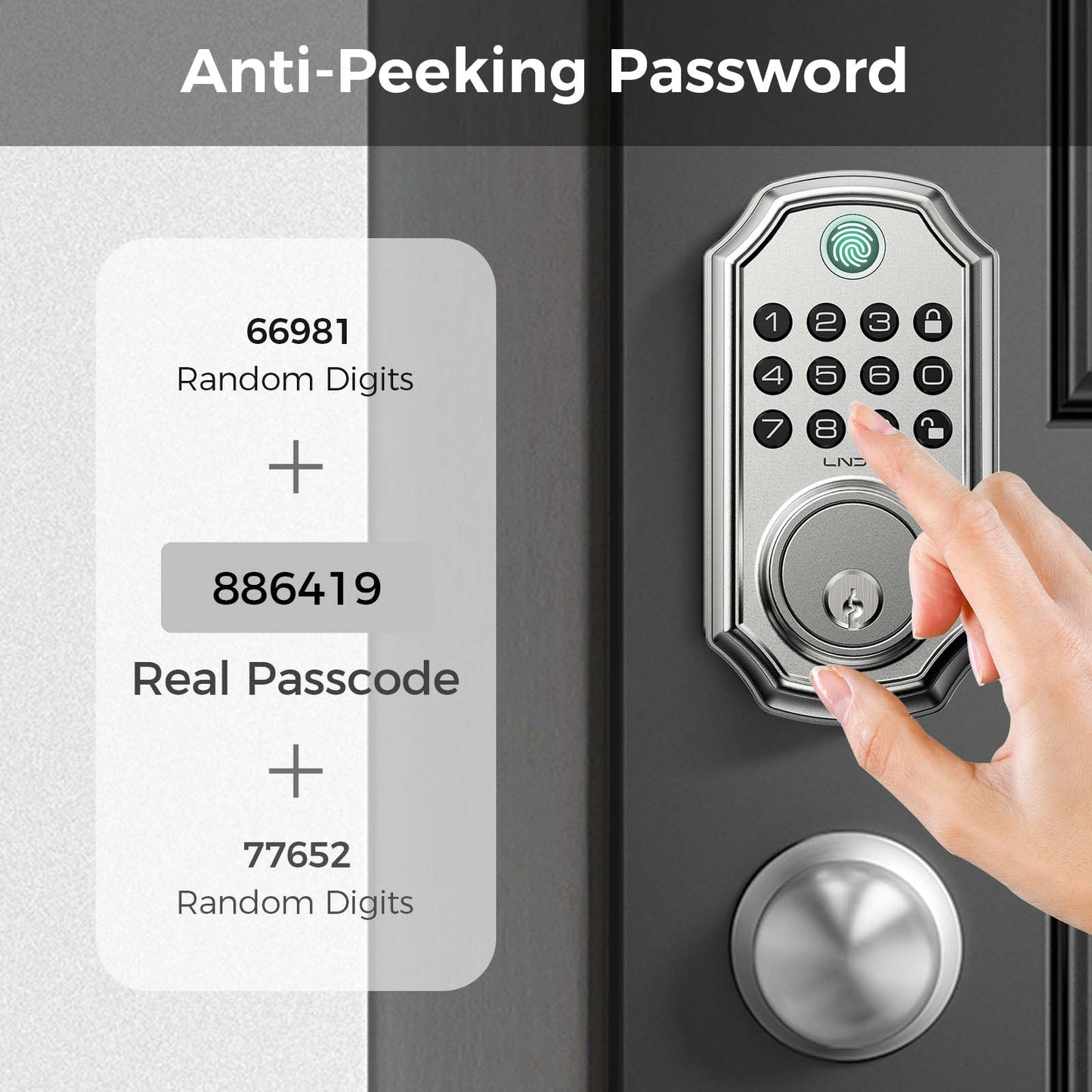 Keyless Entry Door Lock with Handle, App Control Front Door Lock Set with Keypad and Auto Lock