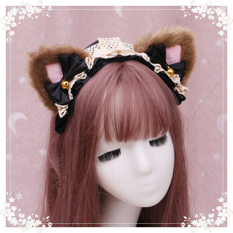 Lolita Cat Ear Headband with Lace - Hair Accessory