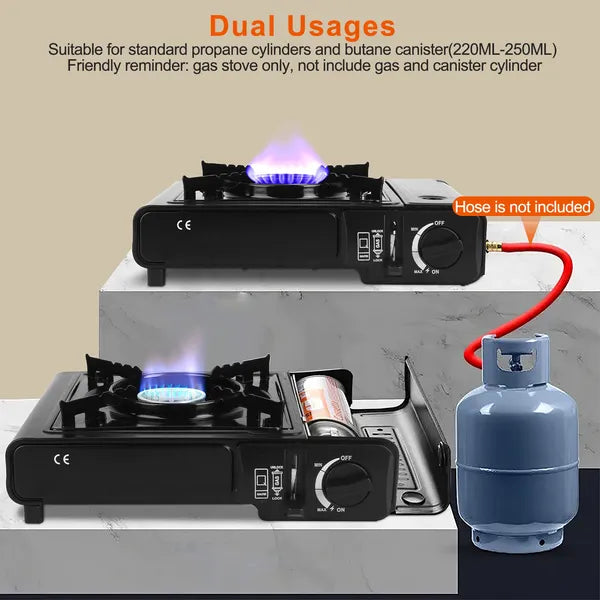 Portable Camping Stove - 3300W Dual Fuel Burner with Ignition