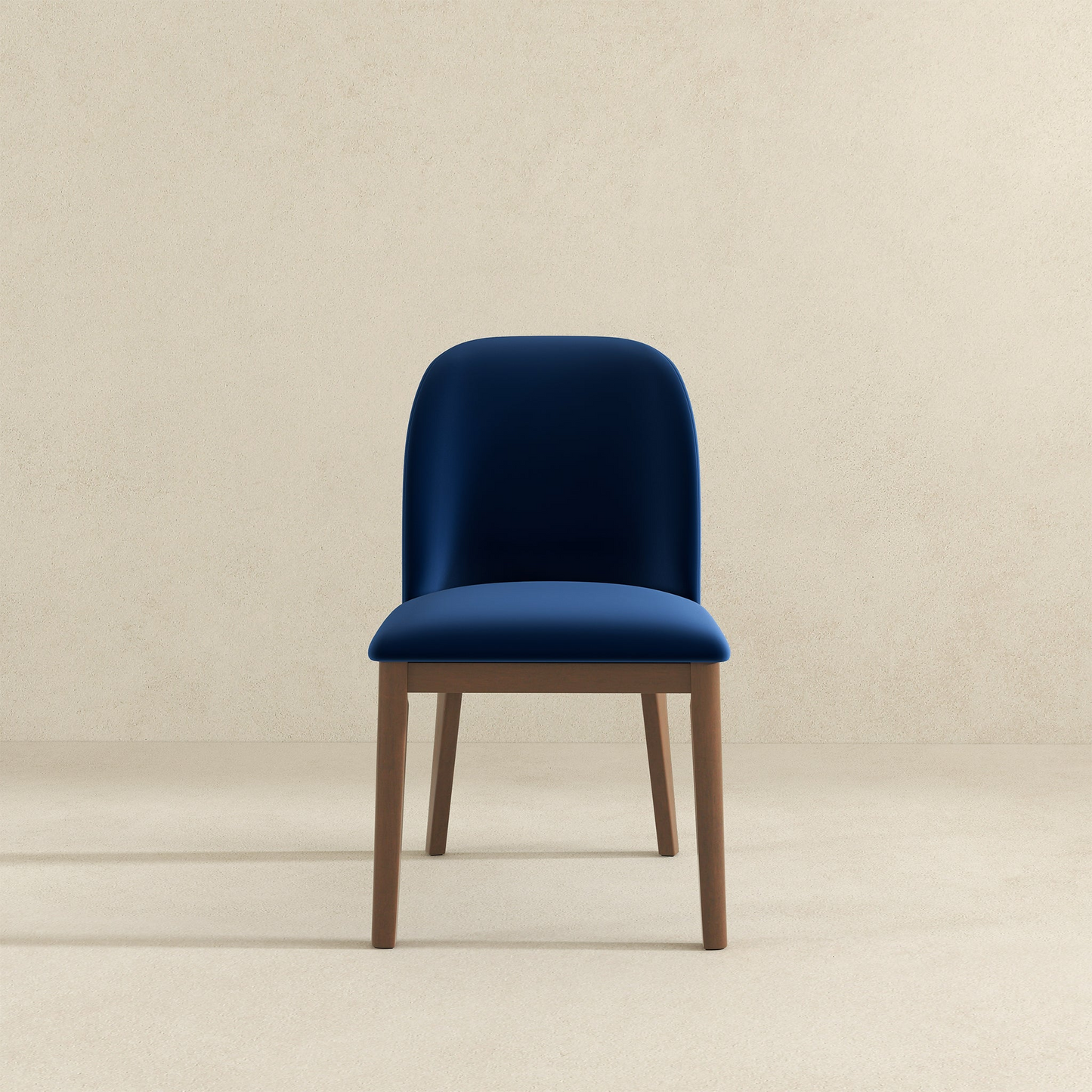 Kaitlyn Navy Blue Velvet Dining Chair Set Of 2 34.3 H X 19.3 W 23 D