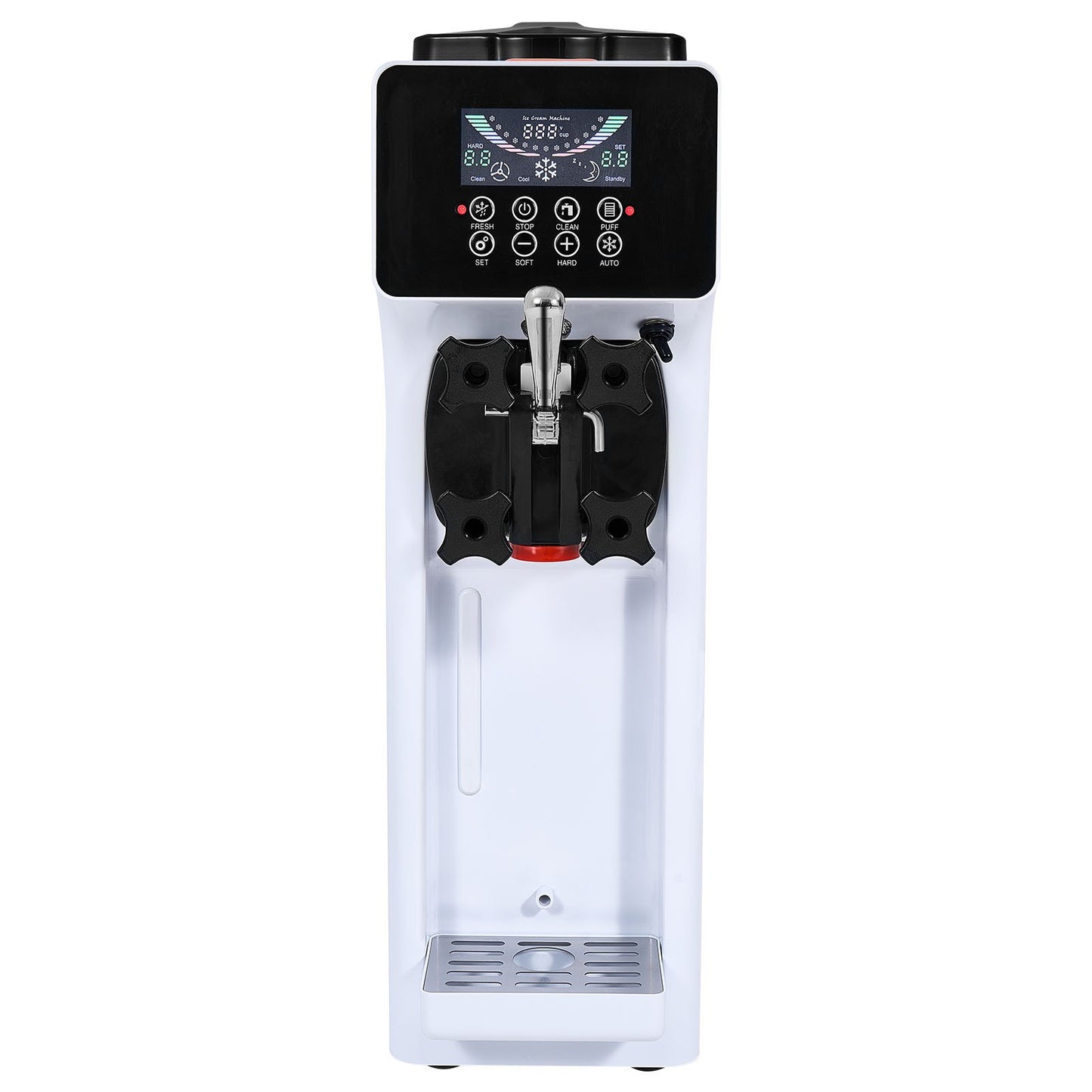 Commercial Ice Cream Maker 10.6 QT/H 1000W Countertop Soft Serve Machine with LCD