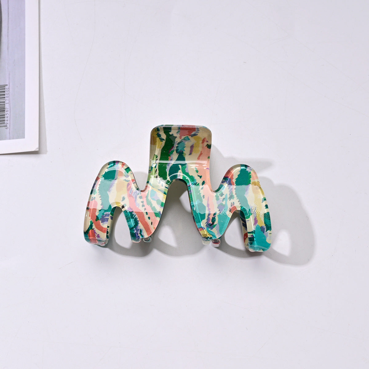 M-Shaped Wavy Acetate Hair Claw Clip for Women