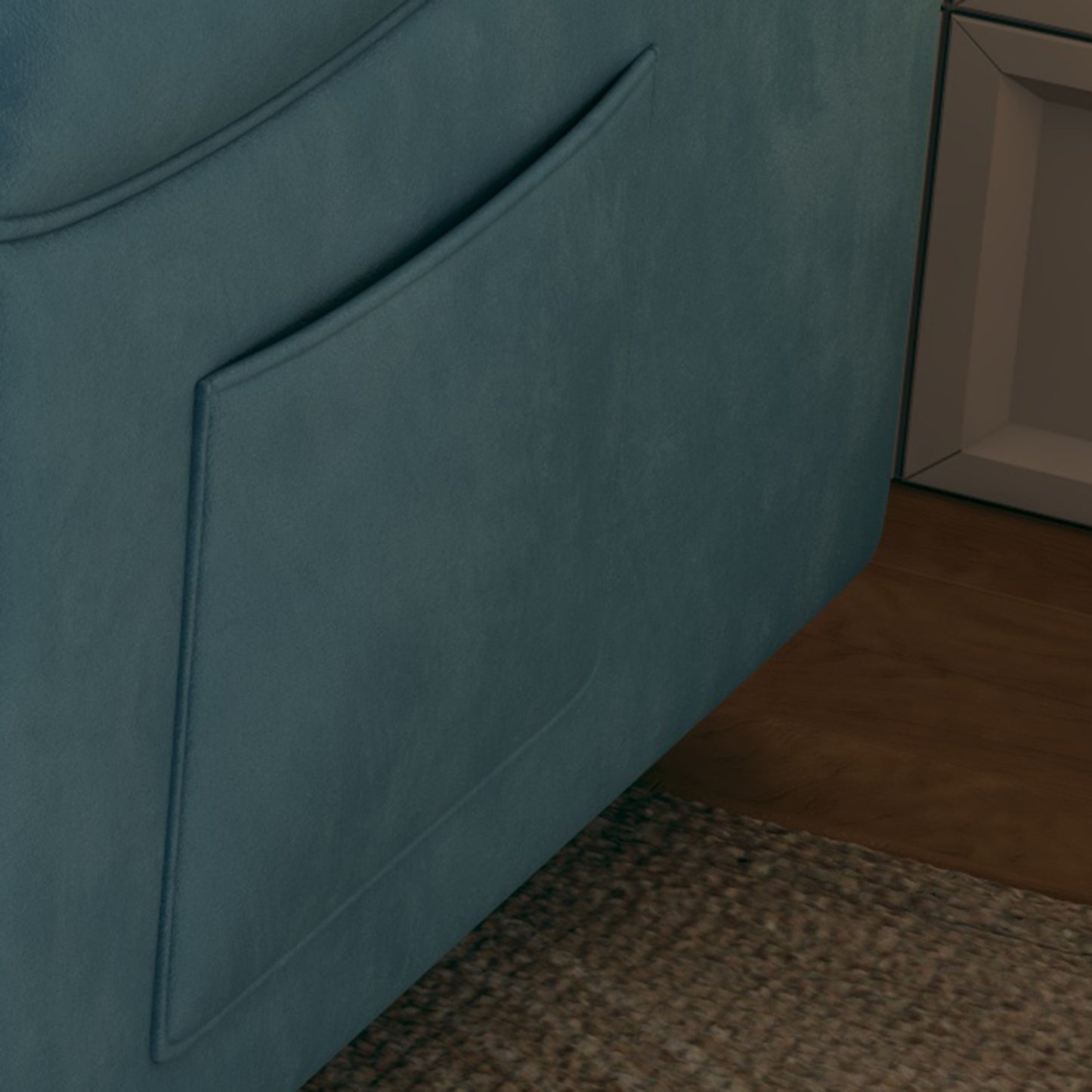 54" Velvet Blue Sofa Bed - Dual-Purpose Living Room Furniture