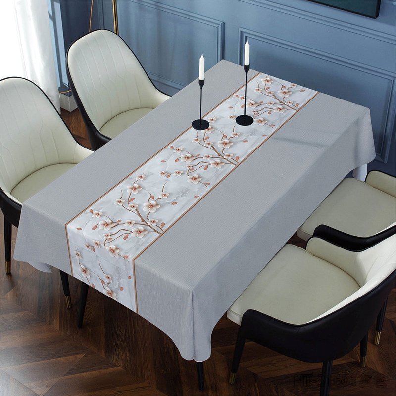 Waterproof Non-Slip Rectangular Coffee Tablecloth - Modern Geometric Design