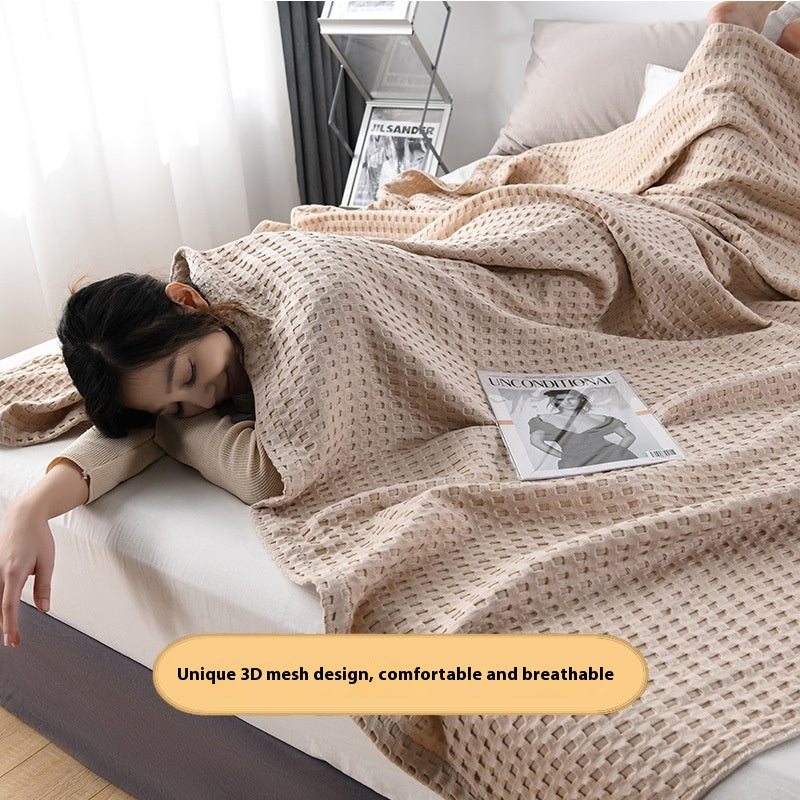 Pure Cotton Waffle Towel Blanket for Bed and Home