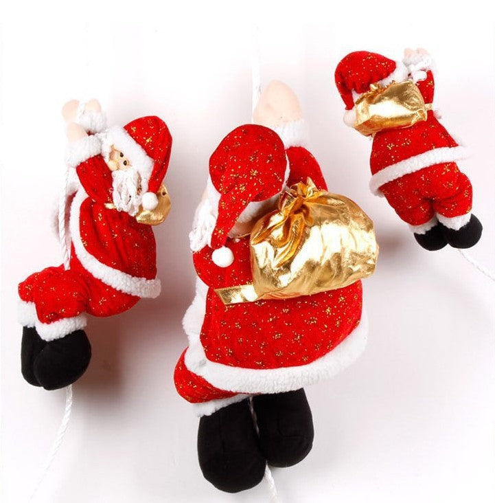 Christmas Santa Claus Rope Climbing Ornament - Festive Home Decor