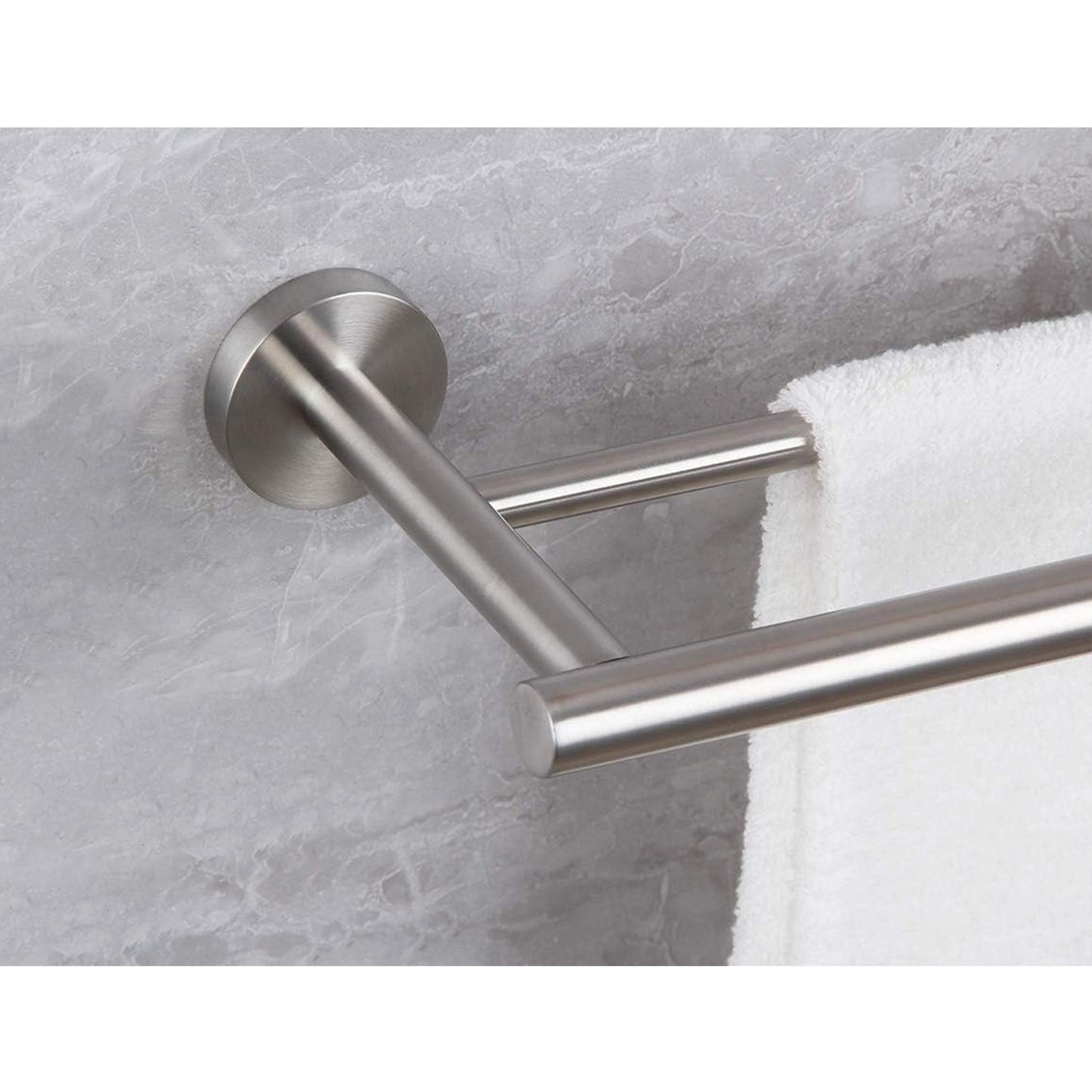 23.6 Inch Wall Mounted Towel Bar - Brushed Nickel Finish