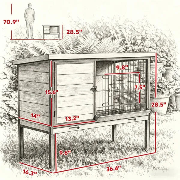 Small Animal Playpen Cage with Resting Area and Accessories